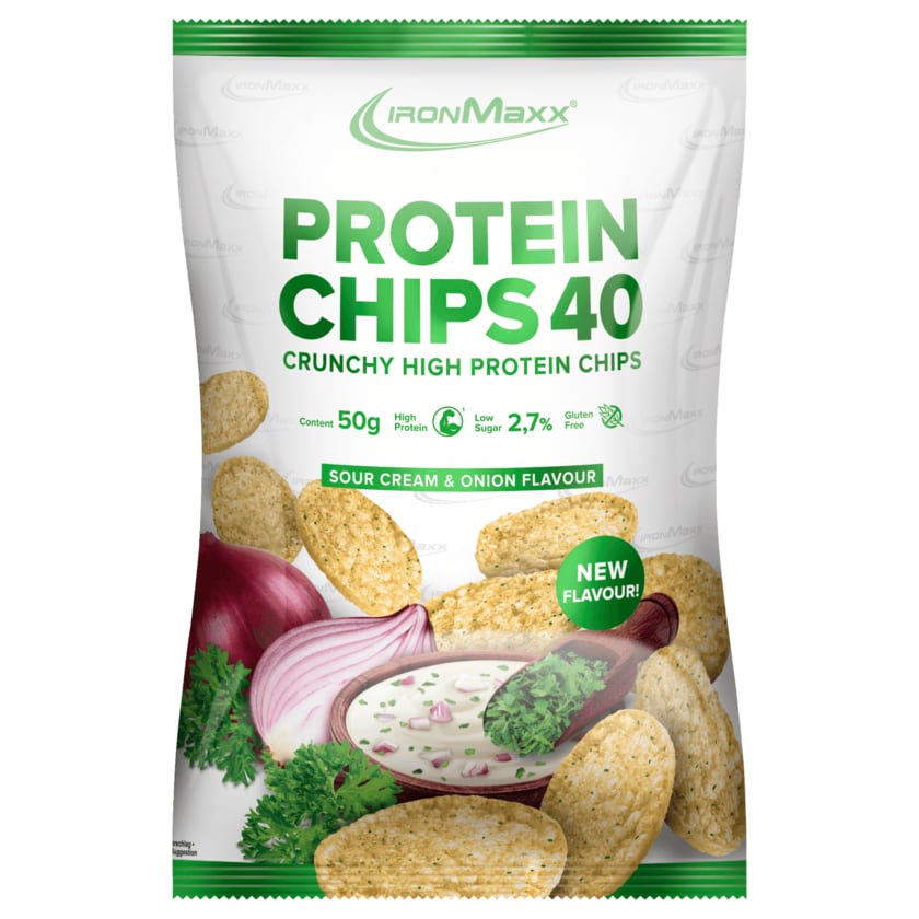 IronMaxx Protein Chips Sour Cream & Onion glutenfrei 50g